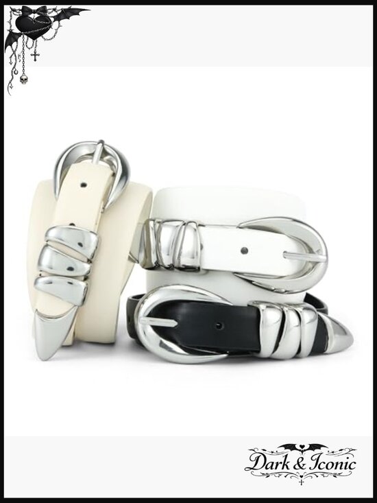 Women\'s Skinny Faux Leather Belt with Gold Buckle main image 5